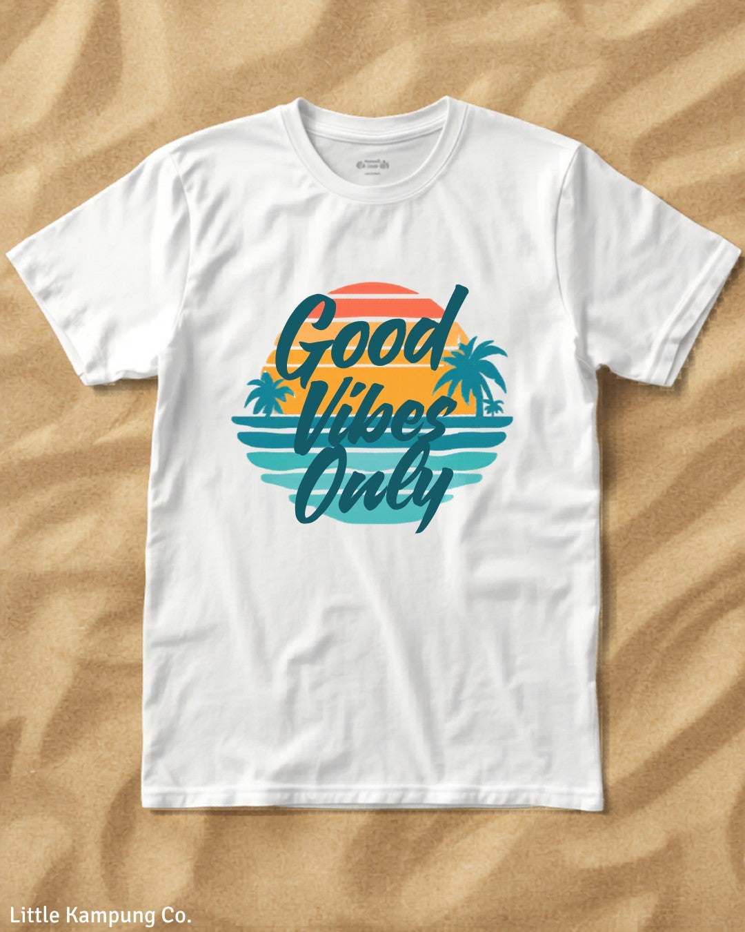 Good Vibes Only Tropical Unisex Tee Mockup 2 - Little Kampung Co.
